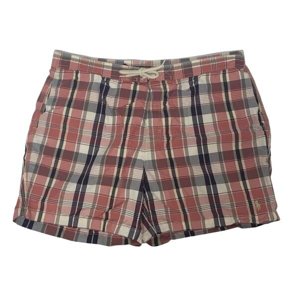 Polo Ralph Lauren Swim Trunks Men Plaid XXL Mesh Lining Pink Plaid Beach - Picture 1 of 9